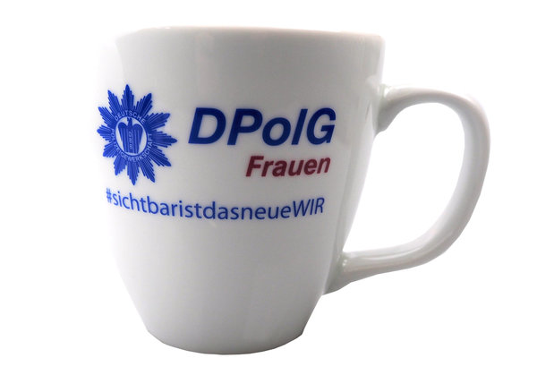 Porzellan-Tee-Becher, Logo DPolG Frauen
