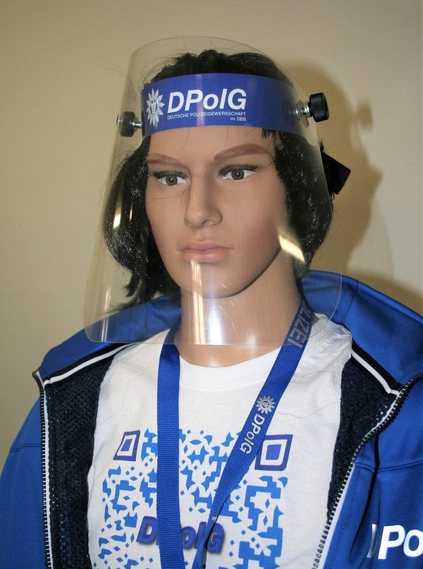 Gesichtsschutz klappbar mit DPolG-Logo