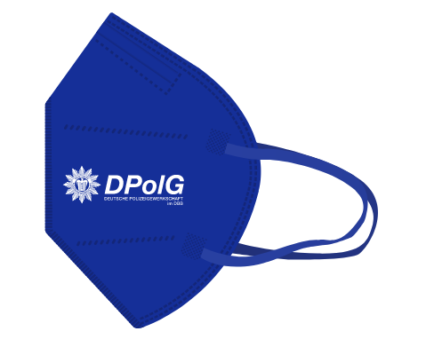 FFP2 Nase-Mund-Maske blau mit DPolG Logo