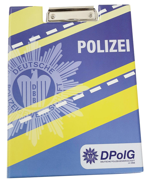 DPolG Klemmmappe mit Deckel- Neues Design 4-farbiger Druck