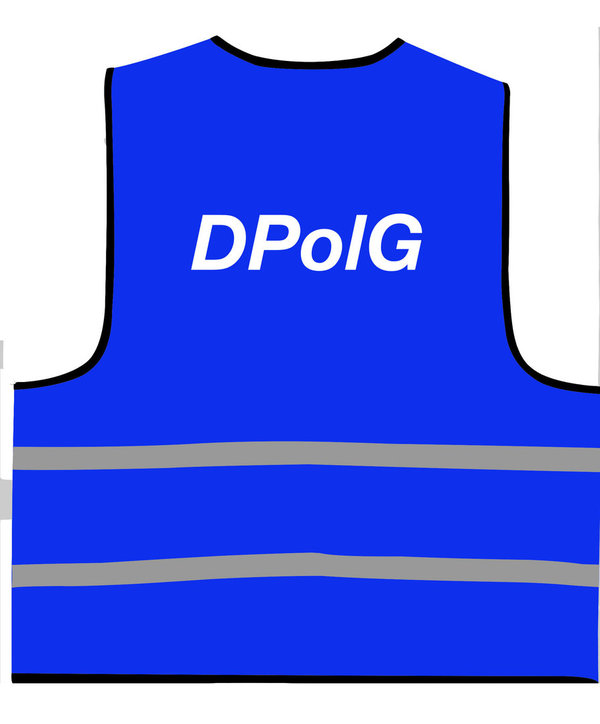 DPolG-Streikweste blau mit Reflektorstreifen