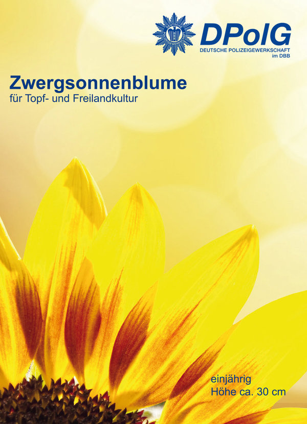 DPolG-Grußkarte schönes Frühjahr mit Sonnenblumensaat